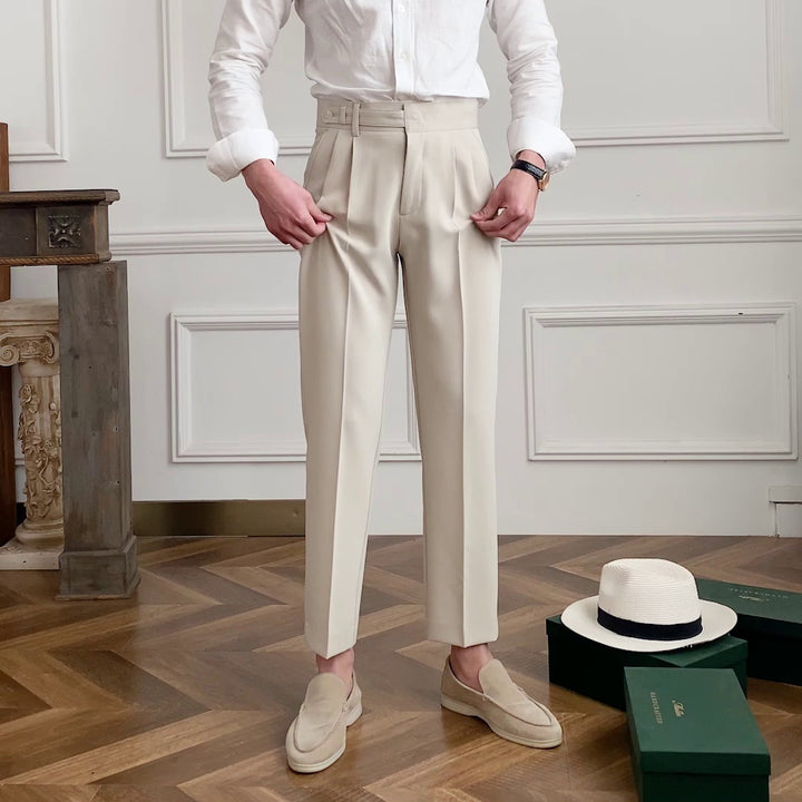 Men's Old Money High Waisted Pleated Trousers