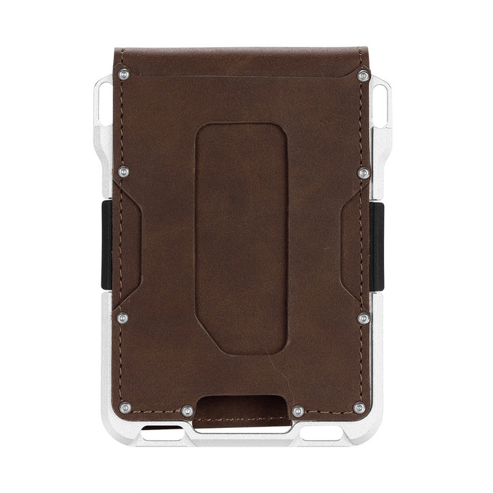 Frosted Aluminum Alloy Card Holder with PU Leather