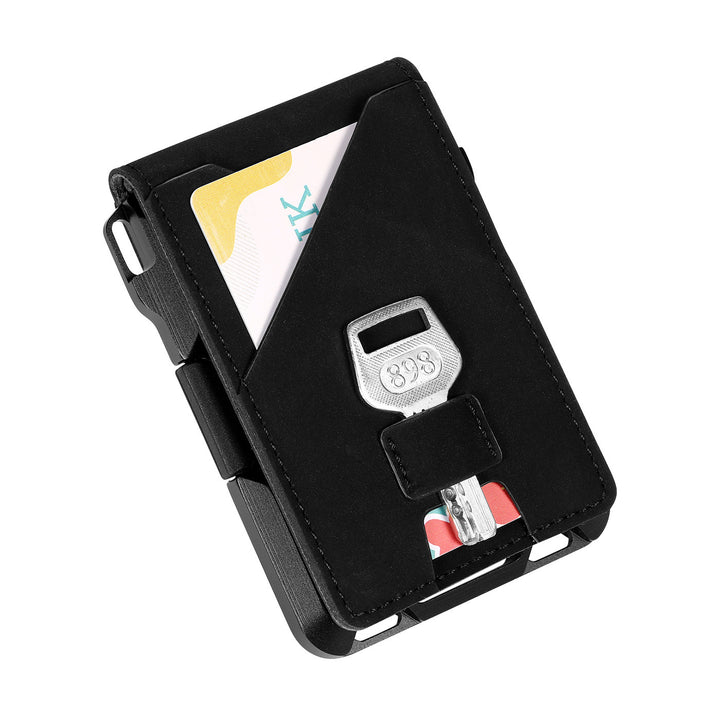 Frosted Aluminum Alloy Card Holder with PU Leather