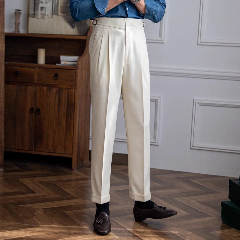 Men's High-Waist Retro Casual Trousers