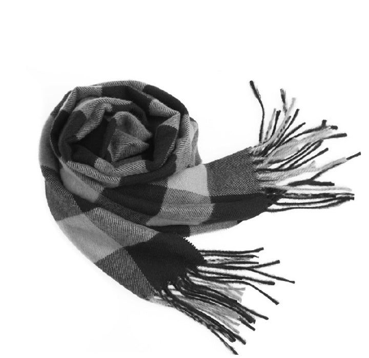 Men's Checkered Cashmere Scarf for Winter and Christmas