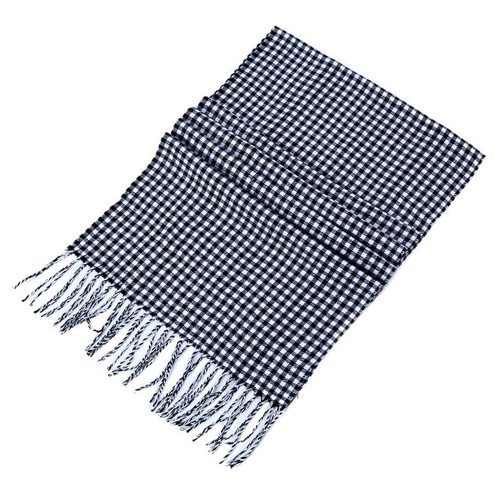 Men's Checkered Cashmere Scarf for Winter and Christmas