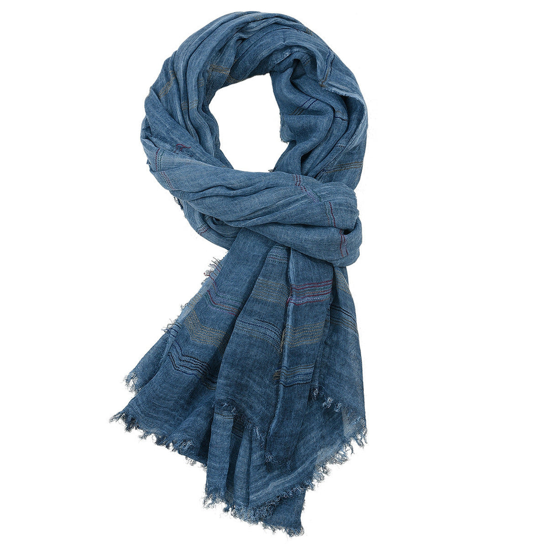 Yarn-Dyed Striped Scarf For Men