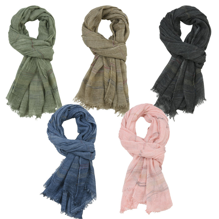 Yarn-Dyed Striped Scarf For Men