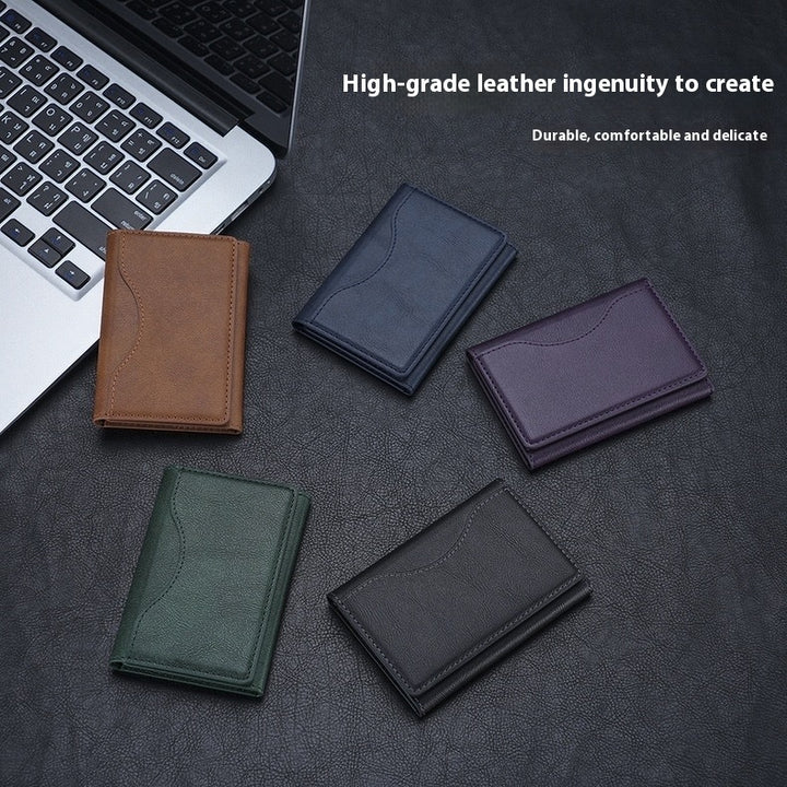 Magnetic Safe Tri-Fold Wallet – Universal PU Card Holder