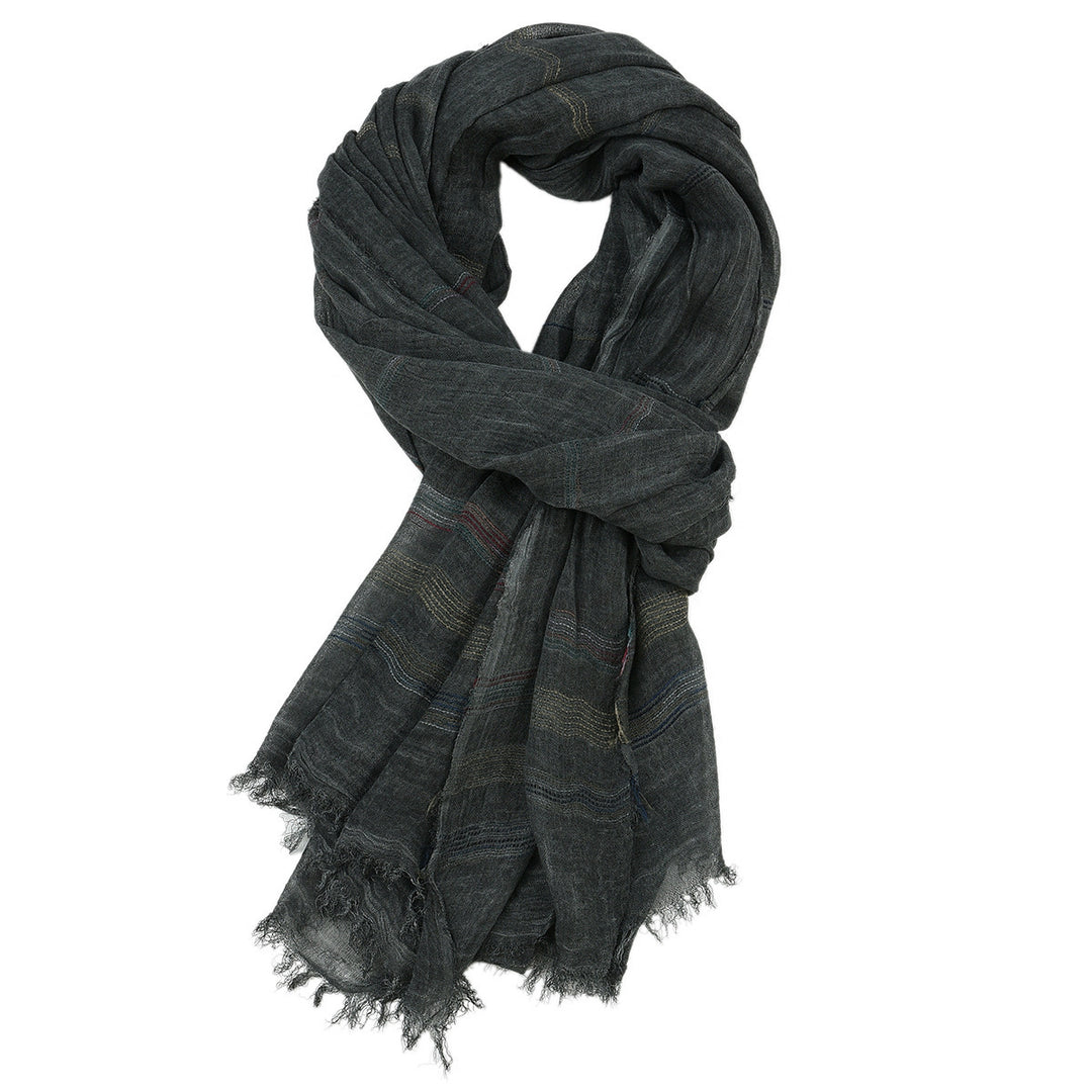 Yarn-Dyed Striped Scarf For Men