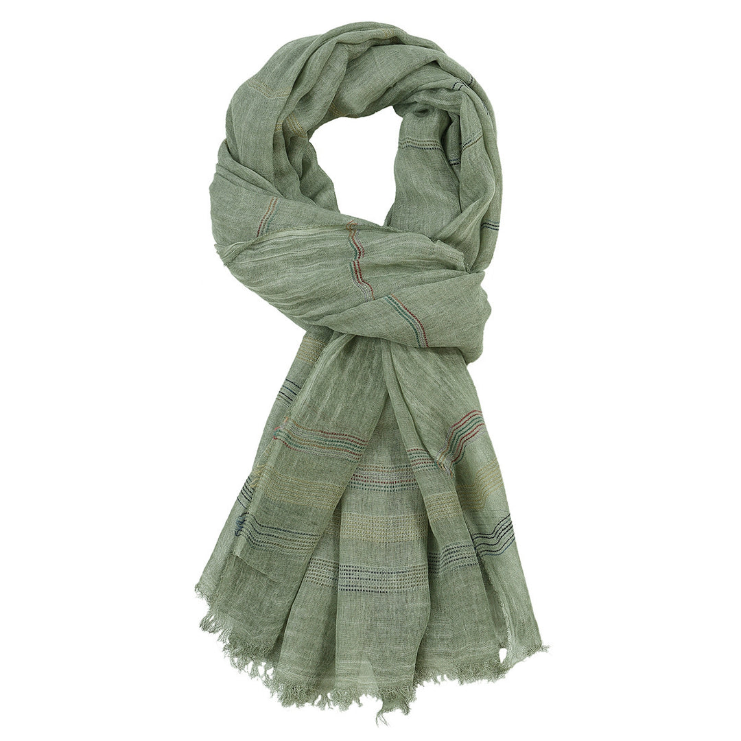 Yarn-Dyed Striped Scarf For Men