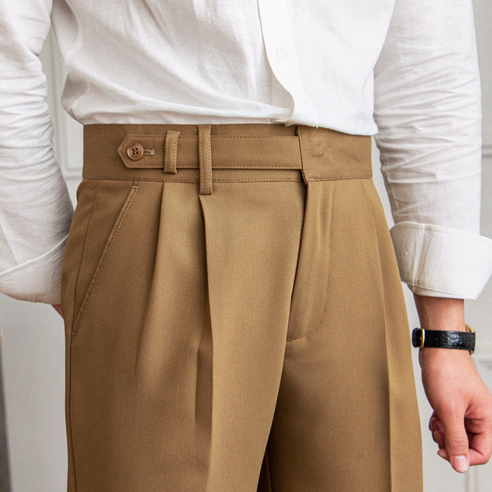 Men's Old Money High Waisted Pleated Trousers